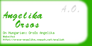 angelika orsos business card
